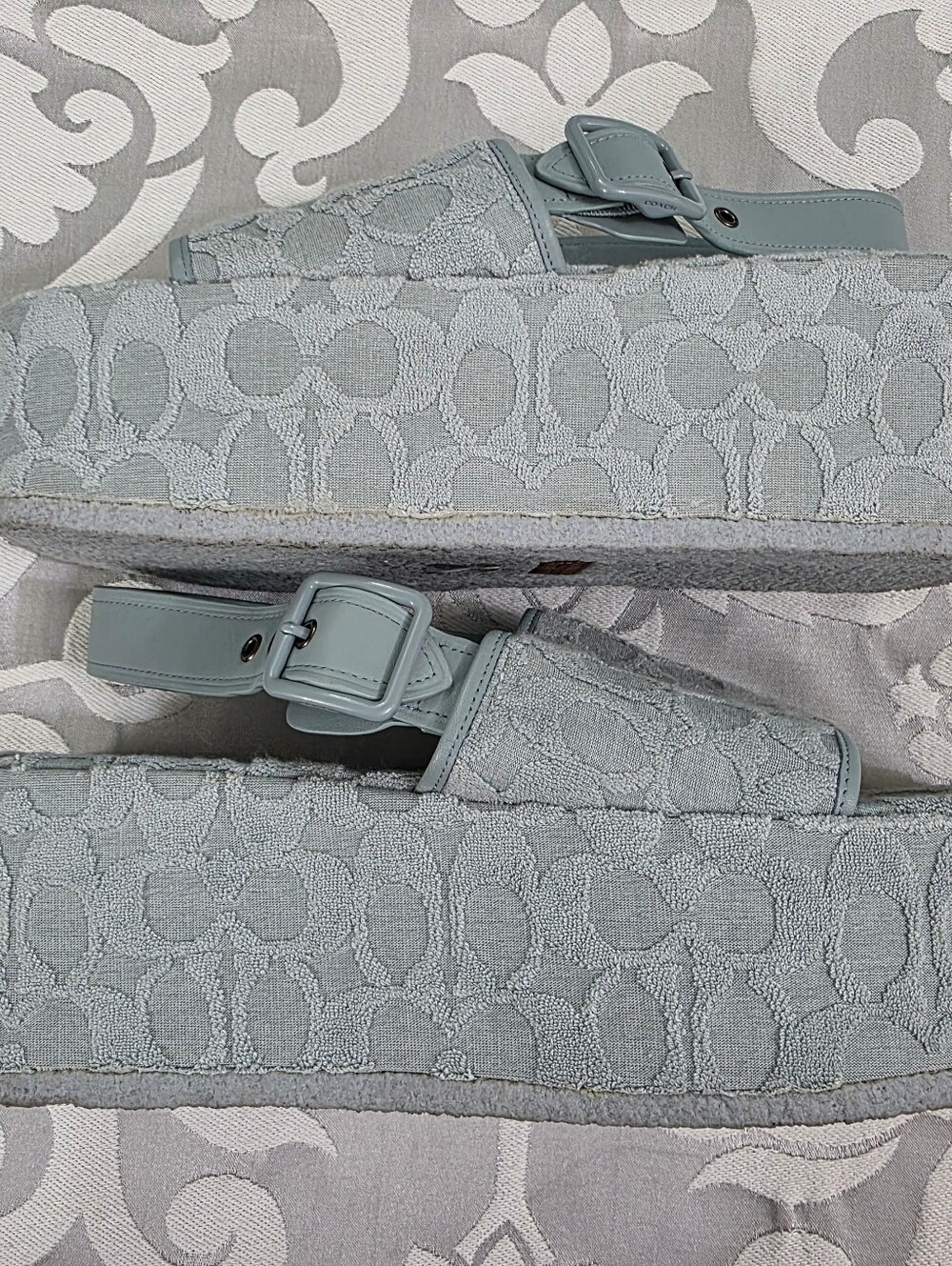 Coach Noelle Signature Sandals Baby Blue Terry Cloth Womens Platform Sz 9.5 B - Picture 5 of 15